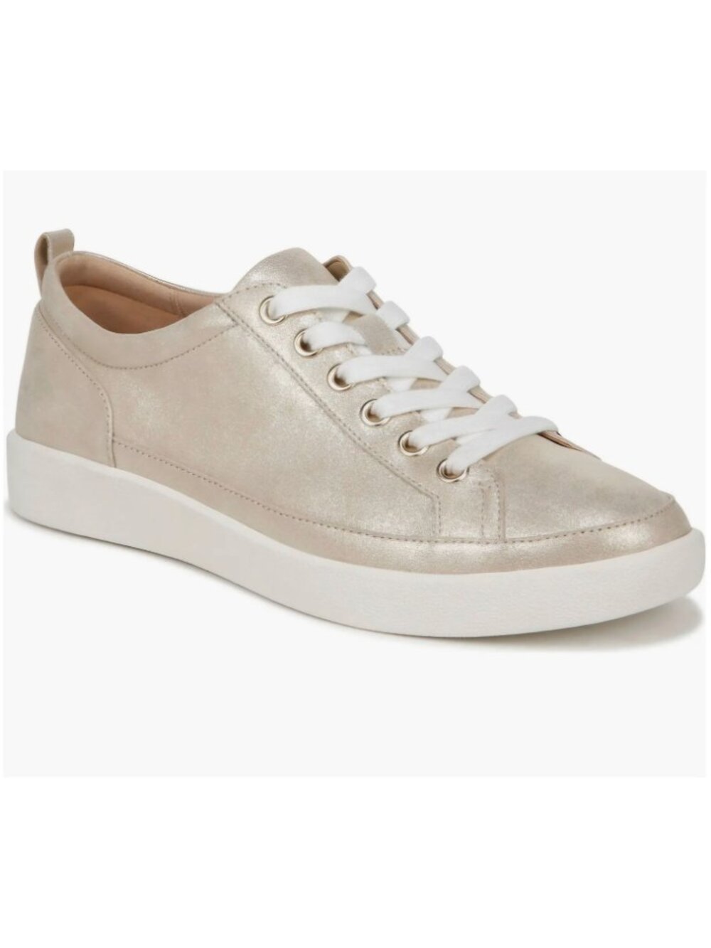 Vionic Gold Leather "Winny" Low Top Lace Up Sneaker Size 10M NWOB